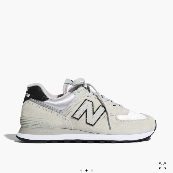 New Balance Suede 574 x Madewell sneakers in rain cloud/white - Picture 2 of 14